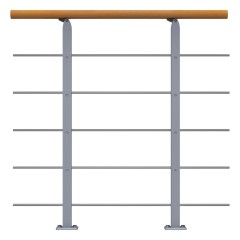 Dolle Brüstungsgeländer Erweiterungs-Set - Buche Unterkonstruktion Perlgrau - Frankfurt, Hamburg, Berlin, Sydney