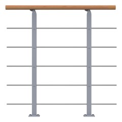 Dolle Brüstungsgeländer Erweiterungs-Set - Eiche weiß Unterkonstruktion Perlgrau - Frankfurt, Hamburg, Berlin, Sydney