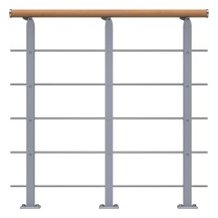 Dolle Brüstungsgeländer Starter-Set - Eiche weiß Unterkonstruktion Perlgrau - Frankfurt, Hamburg, Berlin, Sydney