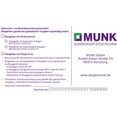 MUNK Kennzeichnungsschild