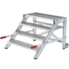 MUNK Arbeitspodest fahrbar Stahl-Gitterrost 1000mm Stufenbreite 4 Stufen