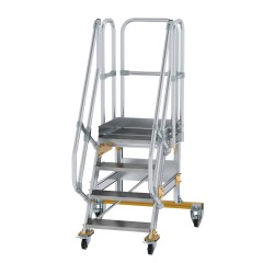 MUNK Plattformtreppe fahrbar 60° Stufenbreite 600mm 4 Stufen