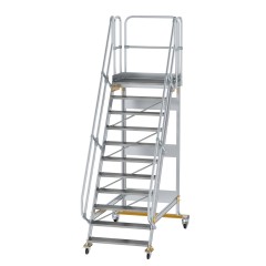 MUNK Plattformtreppe fahrbar 60° Stufenbreite 1000mm 11 Stufen