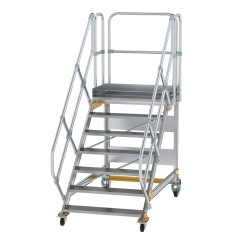 MUNK Plattformtreppe fahrbar 45° Stufenbreite 1000mm 7 Stufen