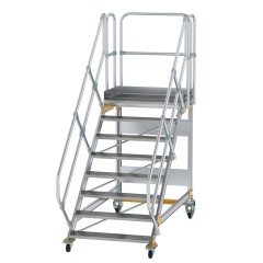 MUNK Plattformtreppe fahrbar 45° Stufenbreite 1000mm 8 Stufen