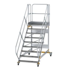 MUNK Plattformtreppe fahrbar 45° Stufenbreite 1000mm 9 Stufen