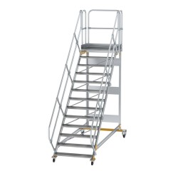 MUNK Plattformtreppe fahrbar 45° Stufenbreite 1000mm 13 Stufen