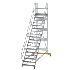MUNK Plattformtreppe fahrbar 45° Stufenbreite 1000mm 19 Stufen