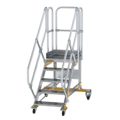 MUNK Plattformtreppe fahrbar 45° Stufenbreite 600mm 5 Stufen
