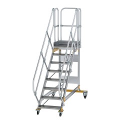 MUNK Plattformtreppe fahrbar 45° Stufenbreite 600mm 8 Stufen