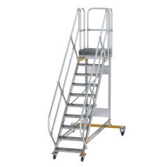 MUNK Plattformtreppe fahrbar 45° Stufenbreite 600mm 10 Stufen