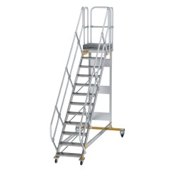 MUNK Plattformtreppe fahrbar 45° Stufenbreite 600mm 12 Stufen