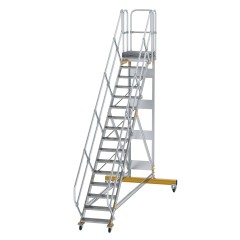 MUNK Plattformtreppe fahrbar 45° Stufenbreite 600mm 16 Stufen