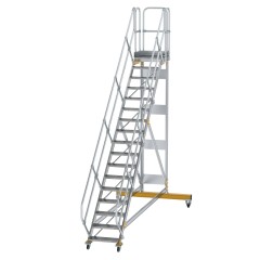 MUNK Plattformtreppe fahrbar 45° Stufenbreite 600mm 17 Stufen
