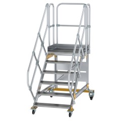 MUNK Plattformtreppe fahrbar 45° Stufenbreite 800mm 6 Stufen