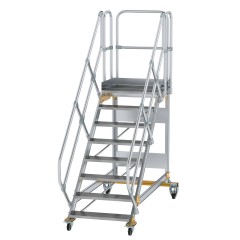MUNK Plattformtreppe fahrbar 45° Stufenbreite 800mm 8 Stufen