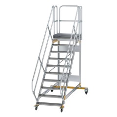 MUNK Plattformtreppe fahrbar 45° Stufenbreite 800mm 10 Stufen