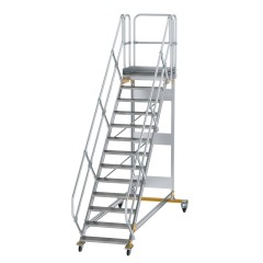 MUNK Plattformtreppe fahrbar 45° Stufenbreite 800mm 13 Stufen
