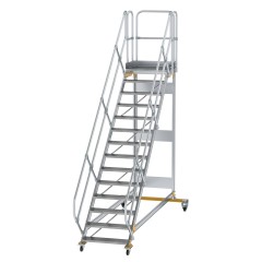 MUNK Plattformtreppe fahrbar 45° Stufenbreite 800mm 14 Stufen