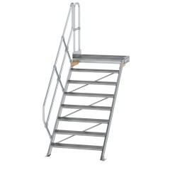 MUNK Treppe mit Plattform 45° inkl. einen Handlauf, 1000mm Stufenbreite, 8 Stufen