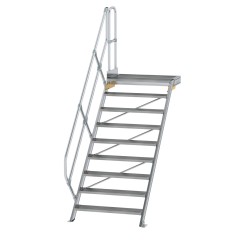 MUNK Treppe mit Plattform 45° inkl. einen Handlauf, 1000mm Stufenbreite, 9 Stufen!REPLACEME!