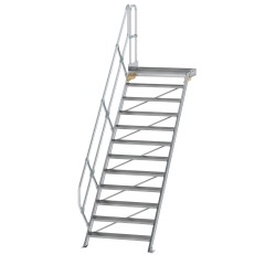 MUNK Treppe mit Plattform 45° inkl. einen Handlauf, 1000mm Stufenbreite, 12 Stufen