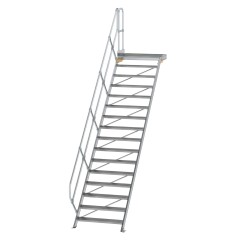 MUNK Treppe mit Plattform 45° inkl. einen Handlauf, 1000mm Stufenbreite, 16 Stufen