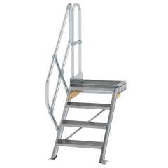 MUNK Treppe mit Plattform 45° inkl. einen Handlauf, 600mm Stufenbreite, 4 Stufen