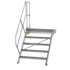 MUNK Treppe mit Plattform 45° inkl. einen Handlauf, 800mm Stufenbreite, 5 Stufen