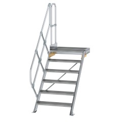 MUNK Treppe mit Plattform 45° inkl. einen Handlauf, 800mm Stufenbreite, 6 Stufen