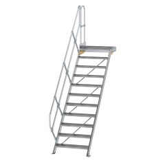 MUNK Treppe mit Plattform 45° inkl. einen Handlauf, 800mm Stufenbreite, 11 Stufen