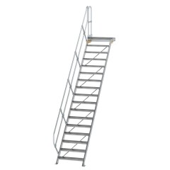 MUNK Treppe mit Plattform 45° inkl. einen Handlauf, 800mm Stufenbreite, 17 Stufen