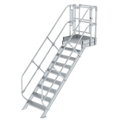 MUNK Treppen-Modul 1870mm Plattformoberkante Aluminium geriffelt 9 Stufen