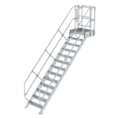MUNK Treppen-Modul 2700mm Plattformoberkante Aluminium geriffelt 13 Stufen