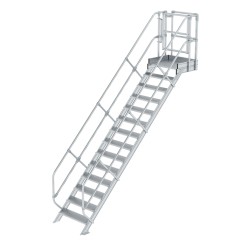MUNK Treppen-Modul 2910mm Plattformoberkante Aluminium geriffelt 14 Stufen