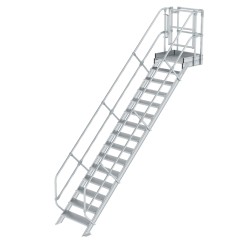 MUNK Treppen-Modul 3120mm Plattformoberkante Aluminium geriffelt 15 Stufen