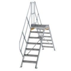 MUNK Überstieg 45° inkl. einen Handlauf, Stufenbreite 600mm, 2x7 Stufen