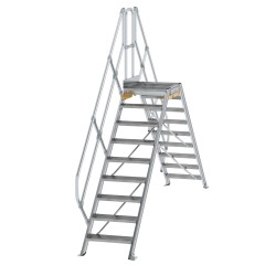 MUNK Überstieg 45° inkl. einen Handlauf, Stufenbreite 600mm, 2x9 Stufen