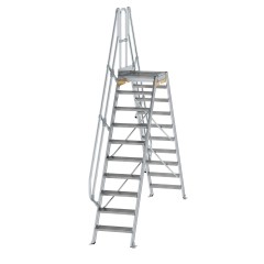 MUNK Überstieg 60° inkl. einen Handlauf, Stufenbreite 600mm, 2x10 Stufen