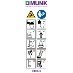 MUNK Produktaufkleber Piktogramm für Podestleitern Plattformhöhe unter 2,5m 20 Stück
