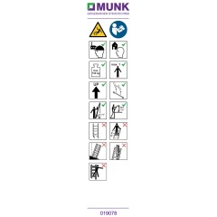 MUNK Produktaufkleber Sprossen-Anlegeleiter über 3m mit Traverse 20 Stück