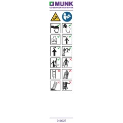 MUNK Produktaufkleber Stehleiter 250 kg beidseitig begehbar 20 Stück