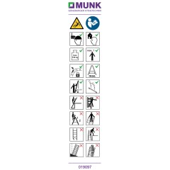 MUNK Produktaufkleber Teleskopleiter mit 2 Quertraversen 20 Stück