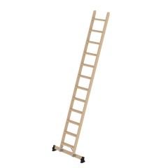 MUNK Holz-Anlegeleiter mit Nivello Traverse 12 Stufen