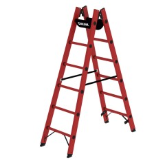 MUNK Vollkunststoff Stehleiter beidseitig begehbar 2x6 Sprossen