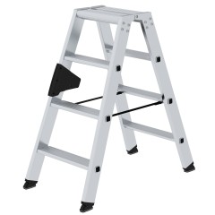 MUNK Stehleiter mit ergo-pad beidseitig begehbar 2x4 Stufen