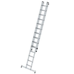 MUNK Stufen-Schiebeleiter mit nivello-Traverse 2-teilig 14+10 Stufen