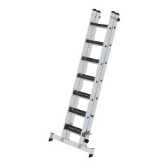 MUNK Stufen-Schiebeleiter mit nivello-Traverse 2-teilig clip-step R13 2x7 Stufen