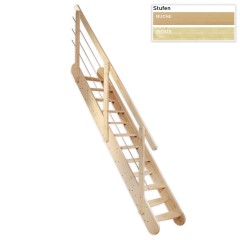 Dolle Raumspartreppe Bern 250-289cm Geschosshöhe Fichte/Buche inklusive Geländer