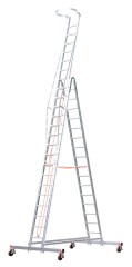 Siedra rollbare Montageleiter 170 mit Endlosseilzug 18 Sprossen Länge bis 9,88m